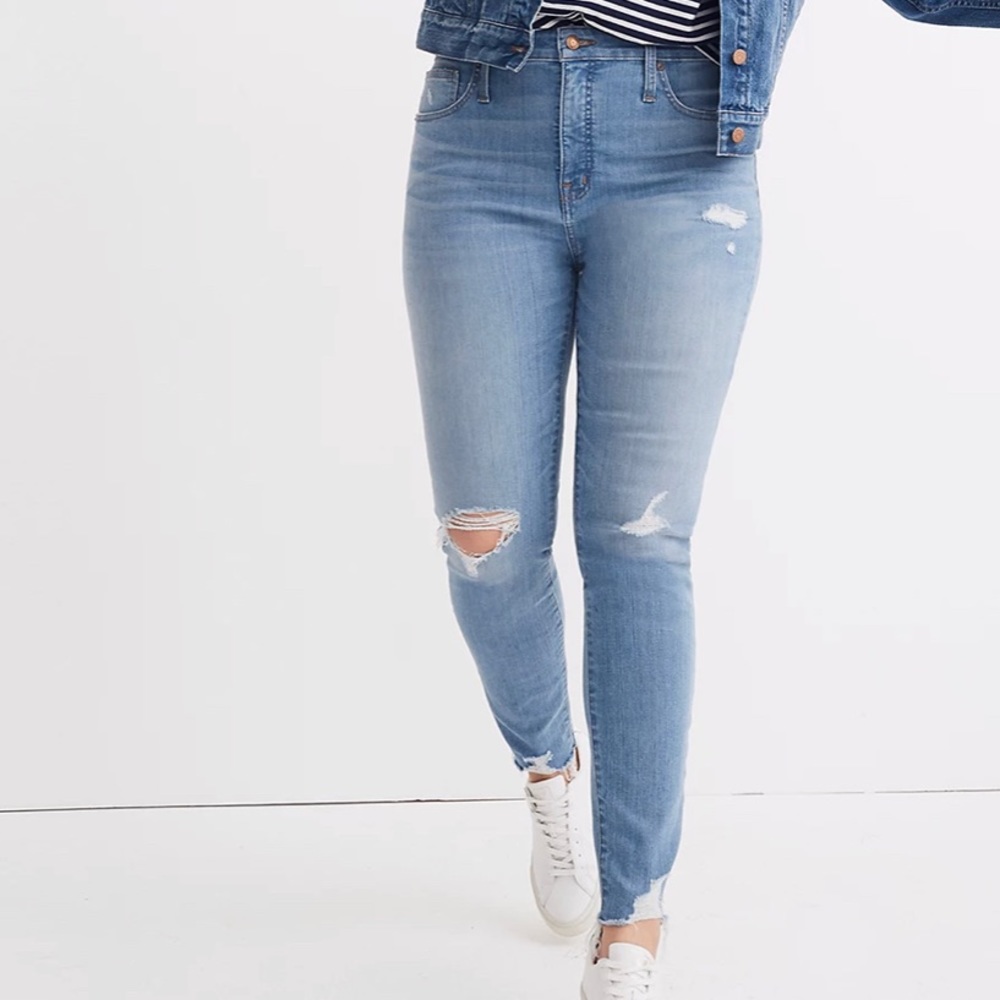 Madewell jeans - curvy high-rise skinny distressed